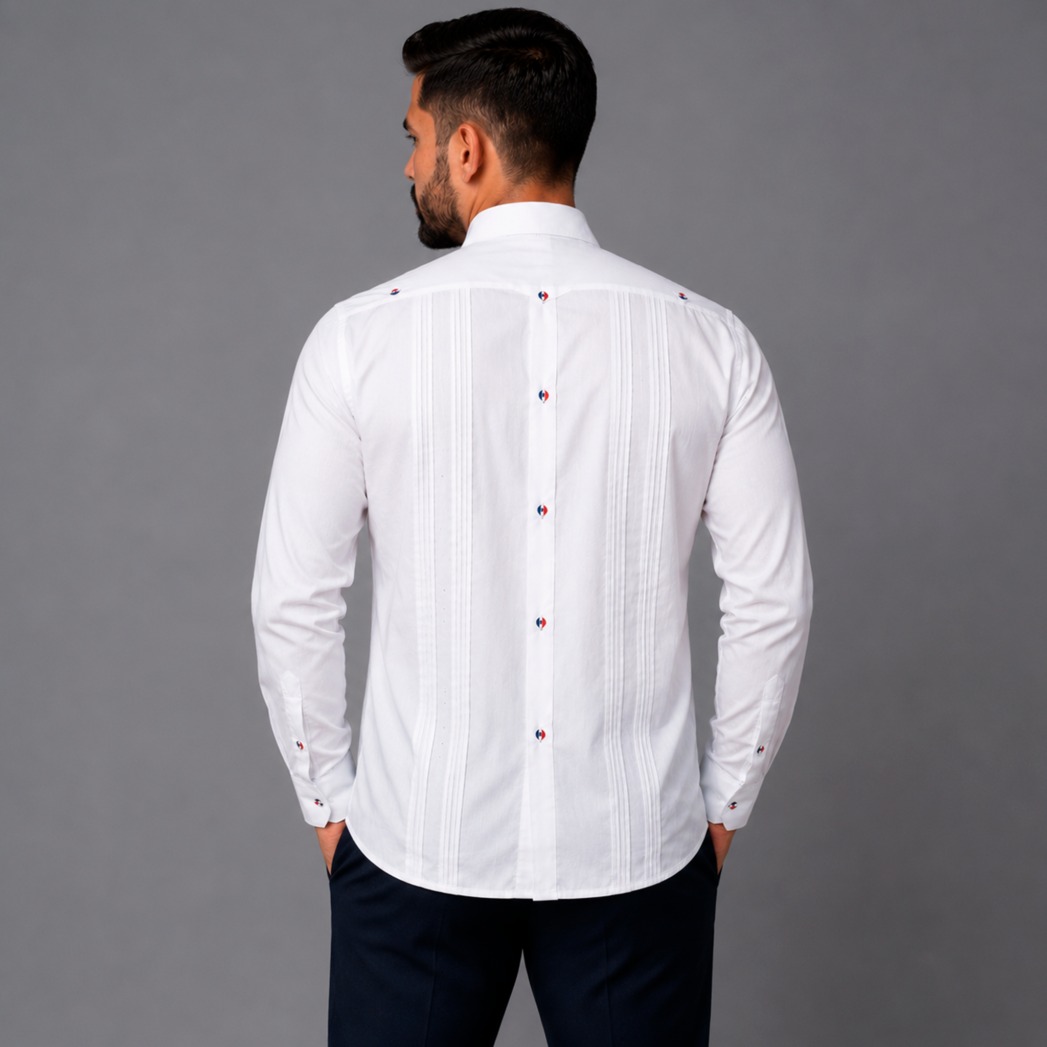 White Luxury Chacabana Shirt – Dominican Formal Linen Guayabera-1