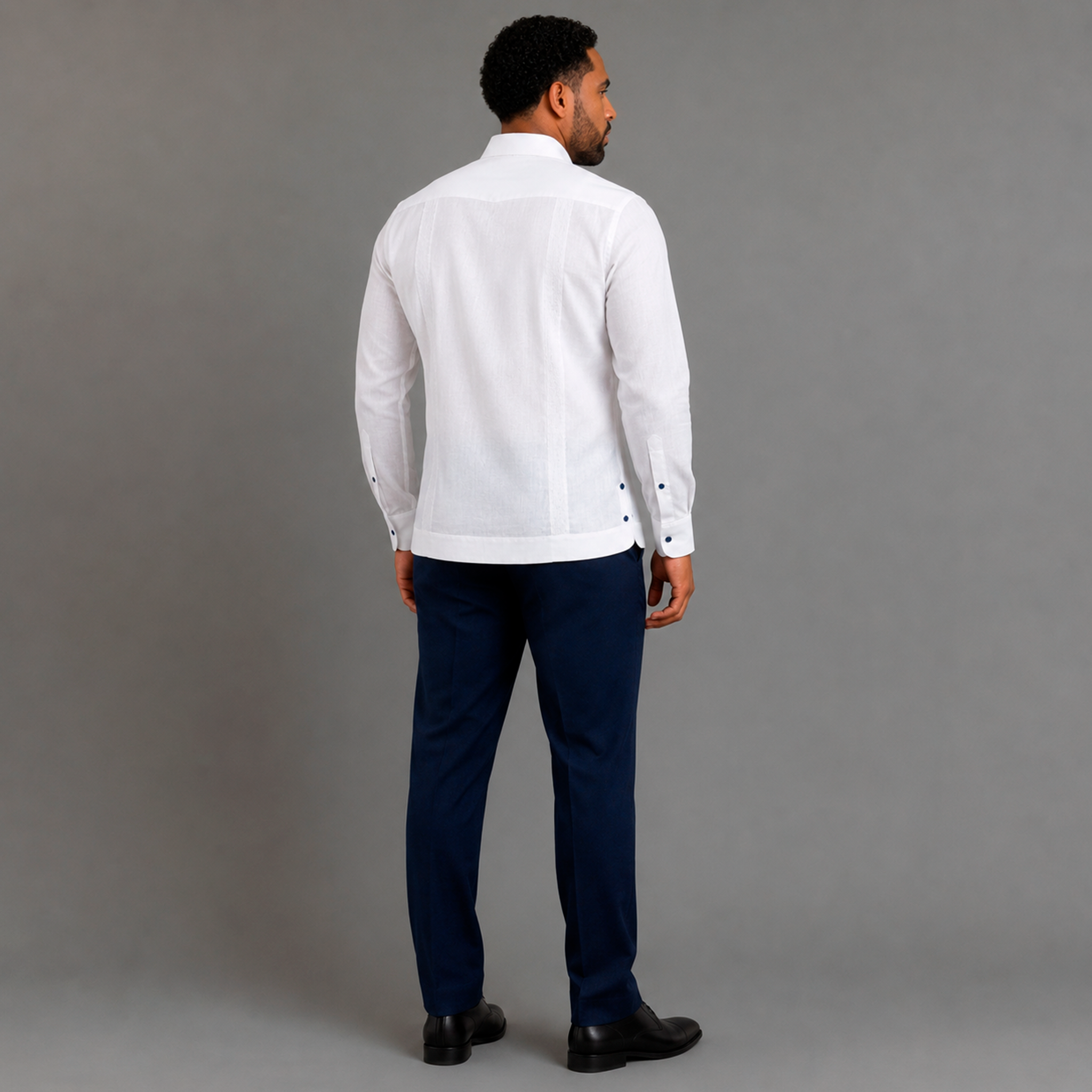 White Linen Luxury Chacabana – Modern Dominican Guayabera Shirt-2