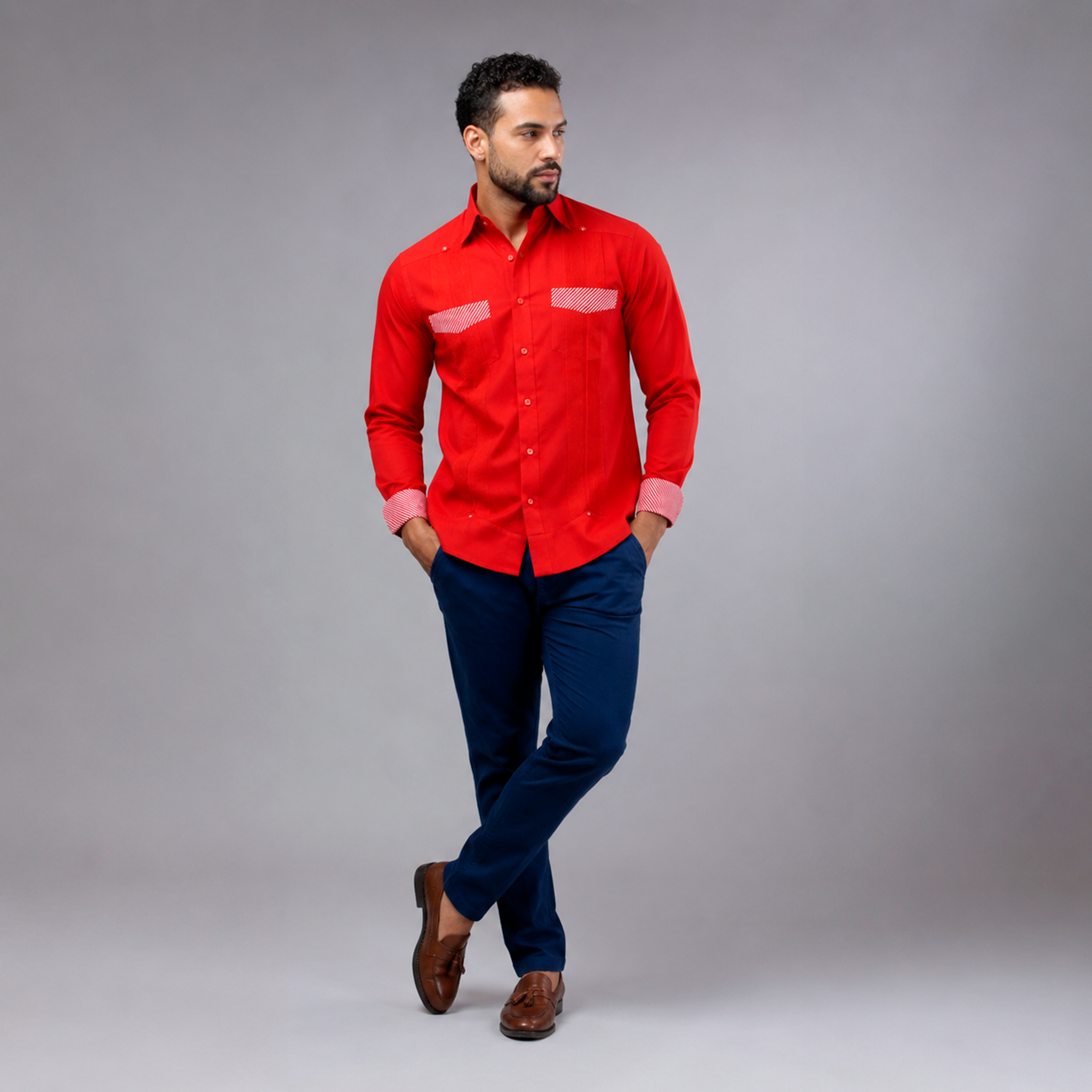 Crimson Red Luxury Chacabana – Statement Caribbean Formal Shirt