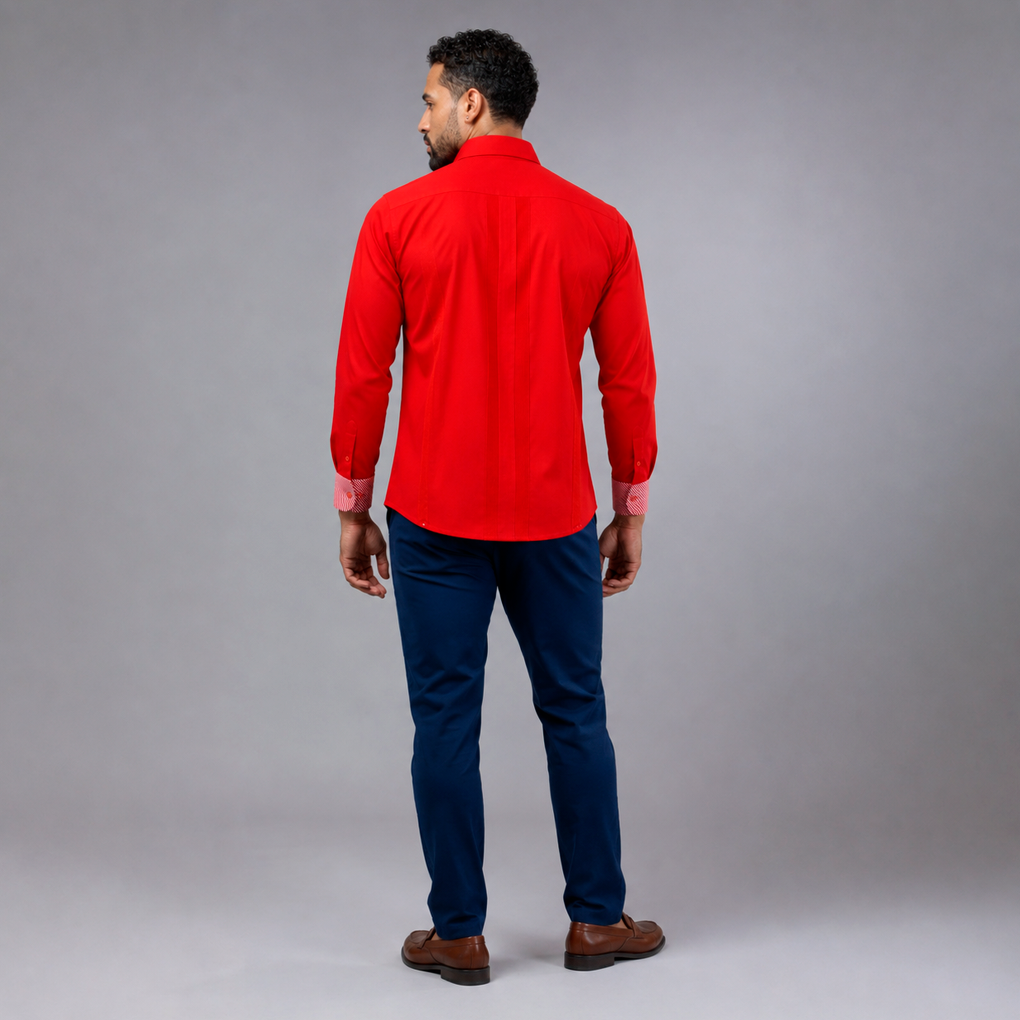 Crimson Red Luxury Chacabana – Statement Caribbean Formal Shirt-2