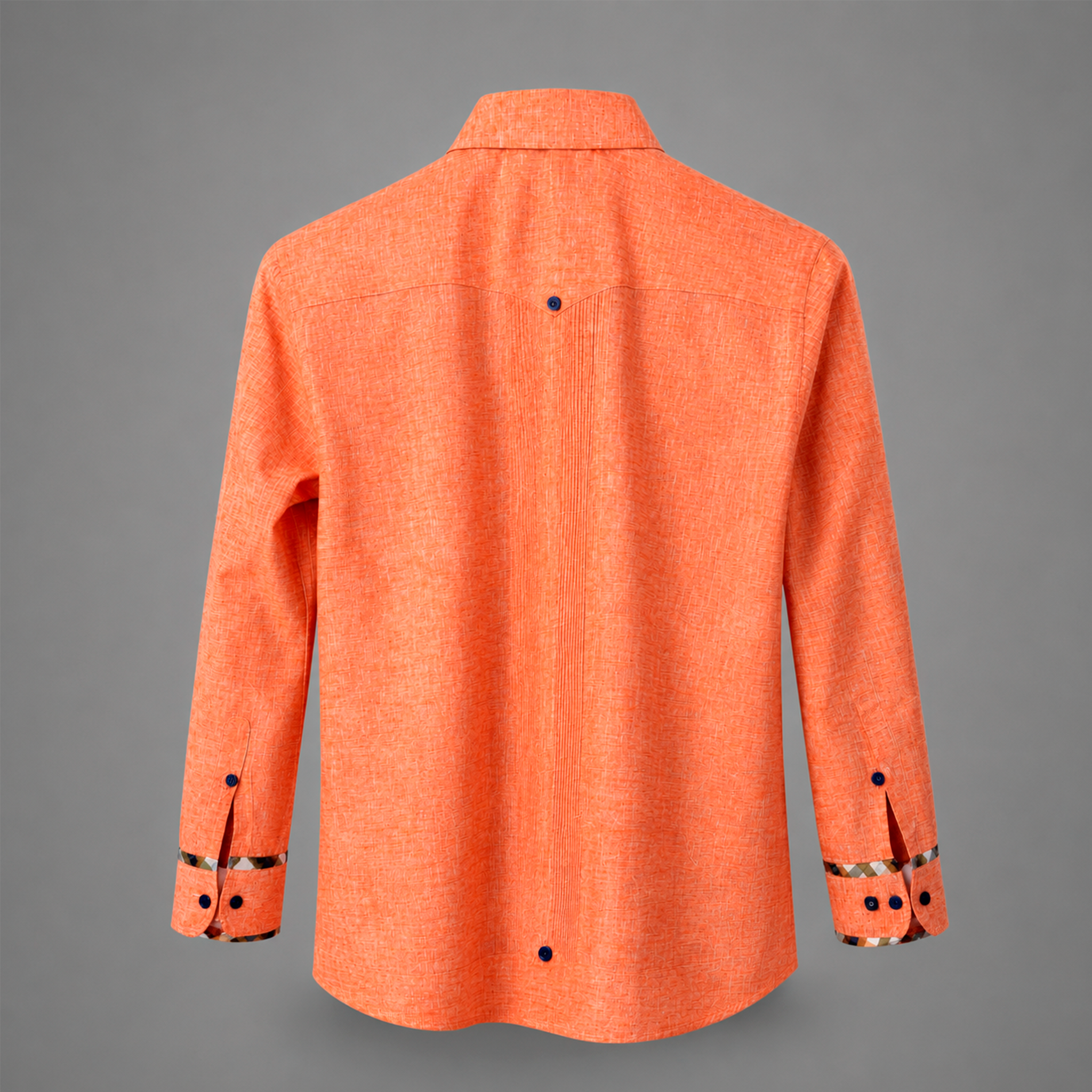 Sunset Orange Luxury Chacabana – Modern Caribbean Statement Shirt-2