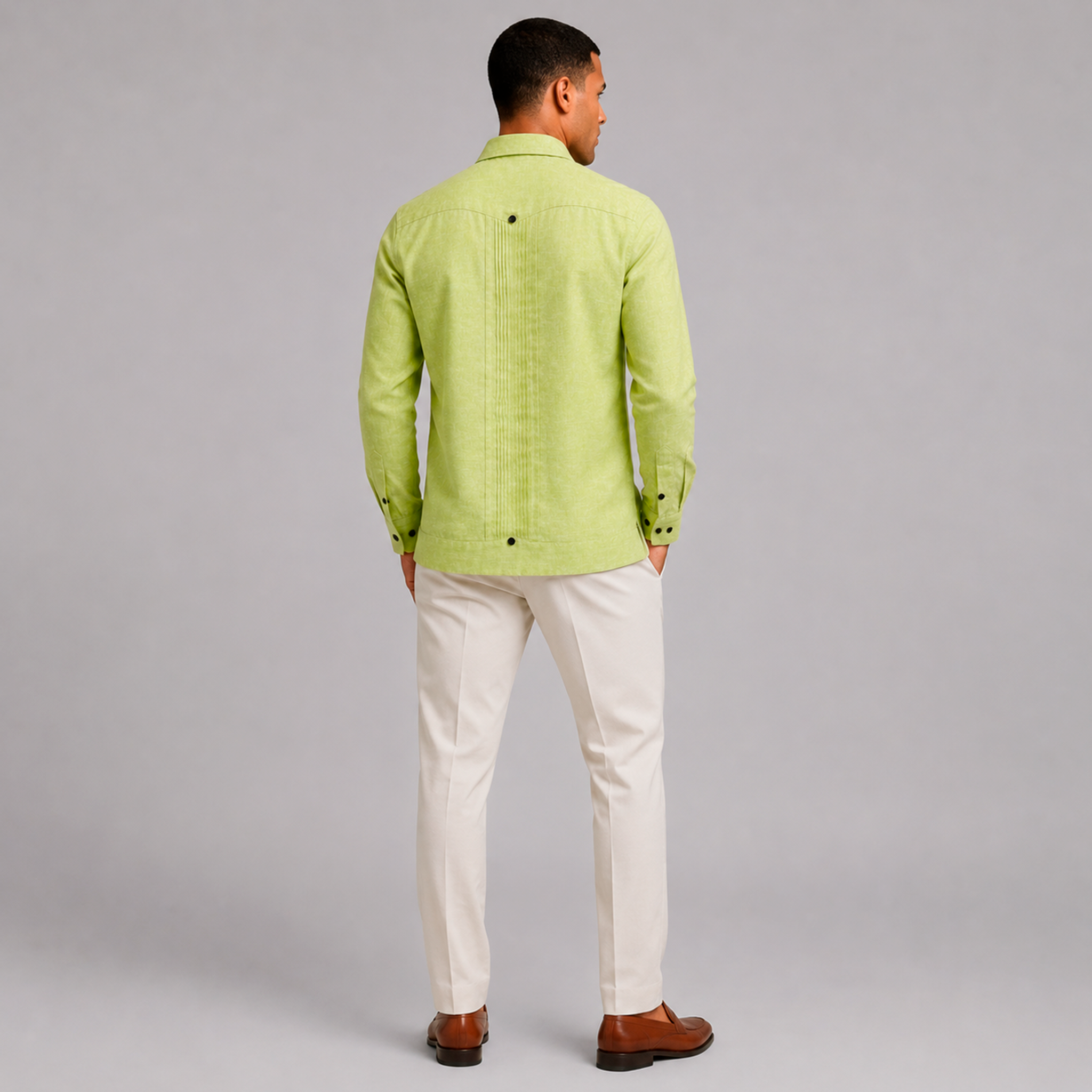 Lime Linen Luxury Chacabana – Modern Caribbean Statement Jacke-2