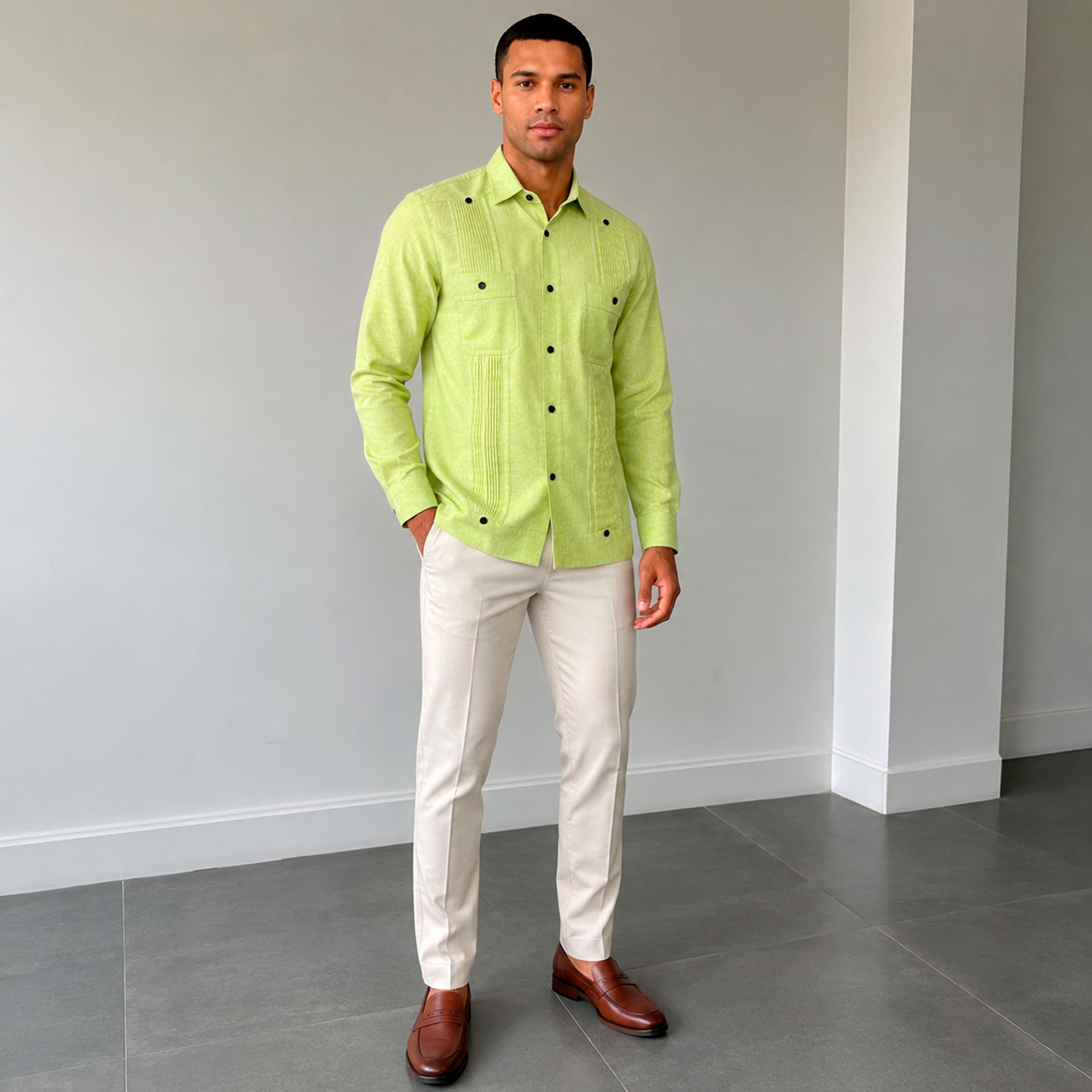 Lime Linen Luxury Chacabana – Modern Caribbean Statement Jacke-3